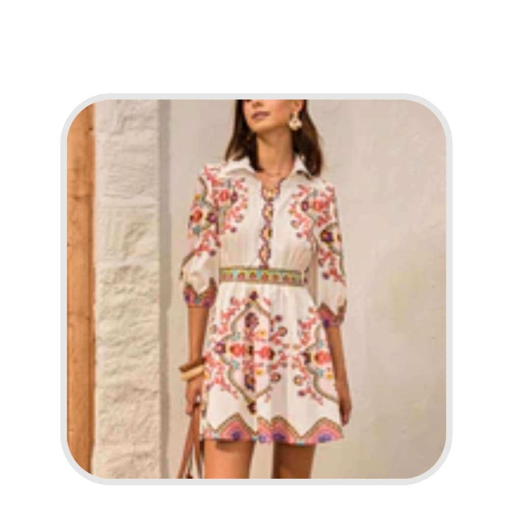 Commense Vibrant Embroidered Mini Dress